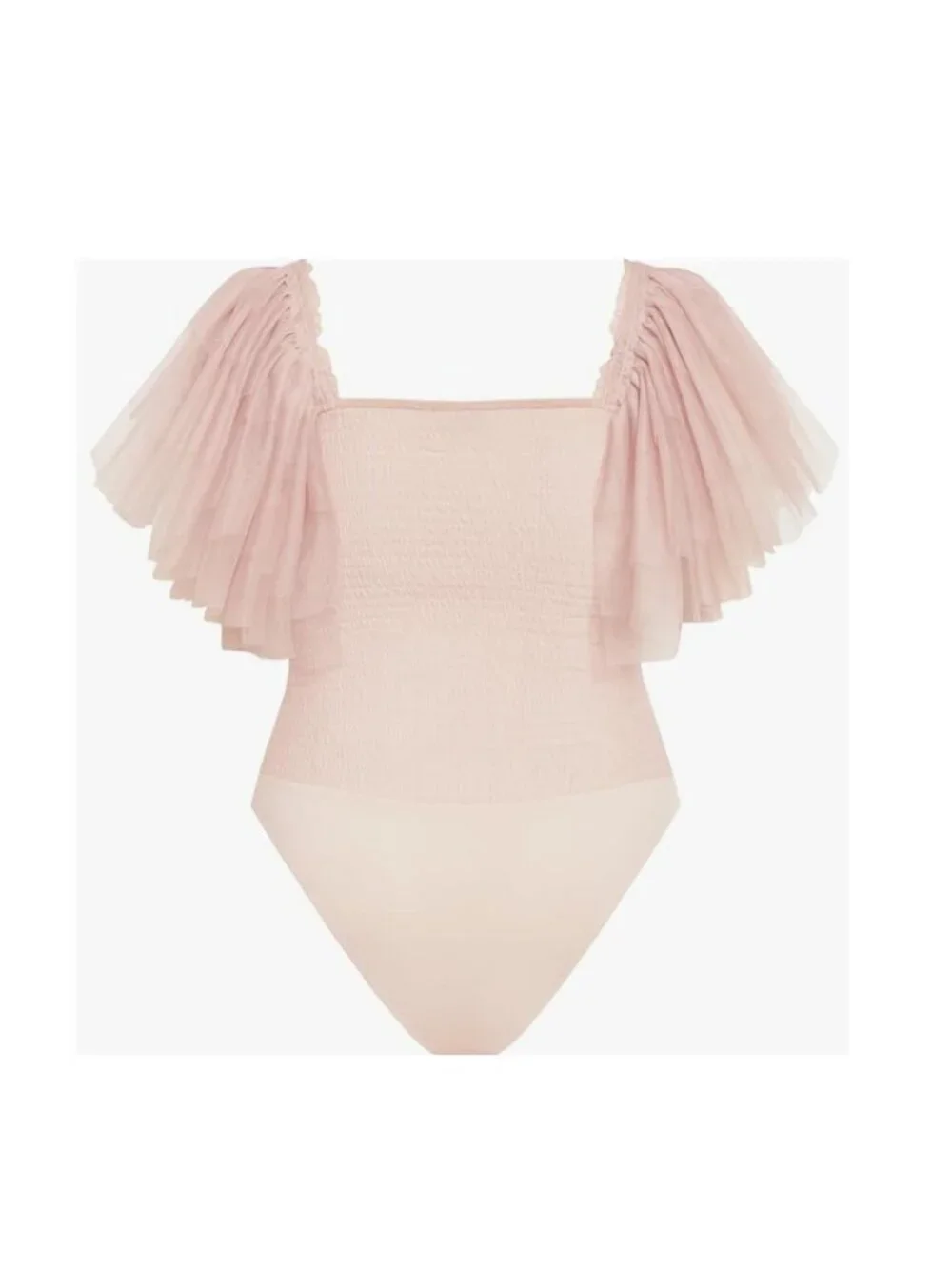City Chic Azariah Shirred Tulle Sleeve Dusty Pink Bodysuit Size 22 New with Tags